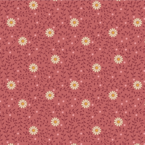 Tilda Patchwork Stoff Baumwolle - Sanctuary - Daisydream Rhubarb